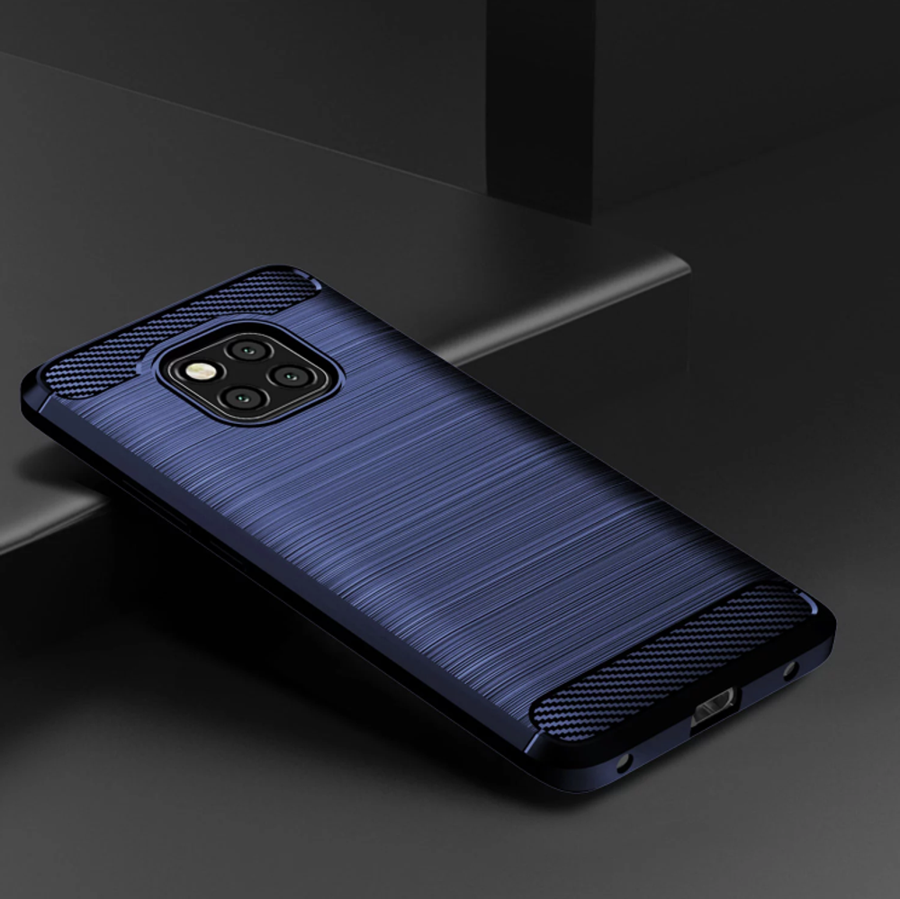 Чехол для Huawei Mate 20 Pro (Mate20 RS Porsche Design) цвет Blue (синий), серия Carbon от Caseport