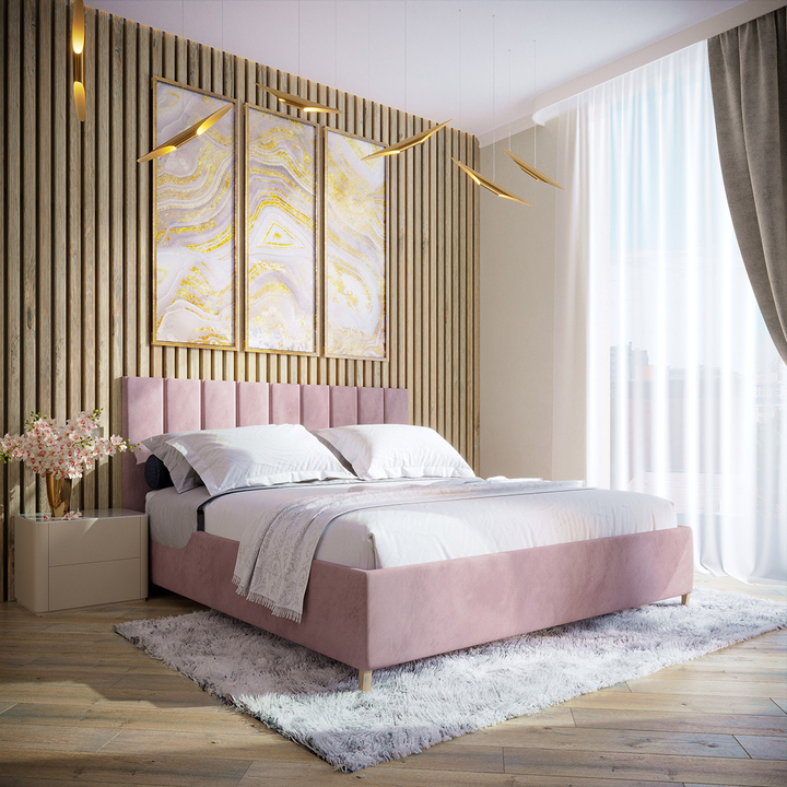 Двуспальная кровать с настилом Лайн, 120х195