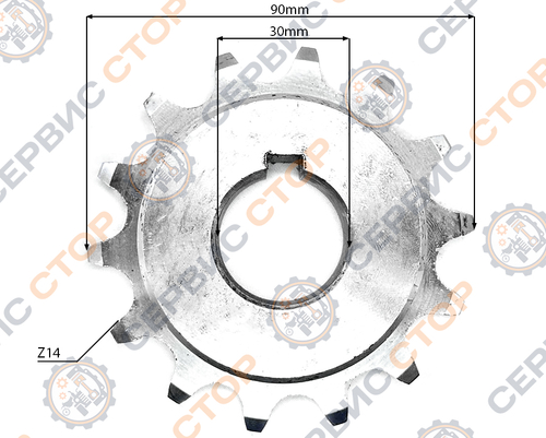 Звездочка цепная Z-14 Ф=30 мм Anna