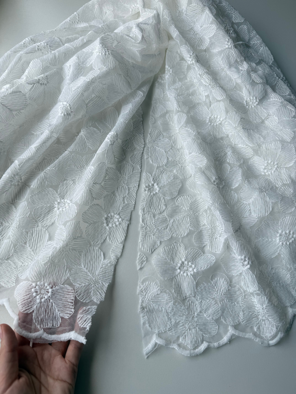 Вышивка Ромашки на сетке