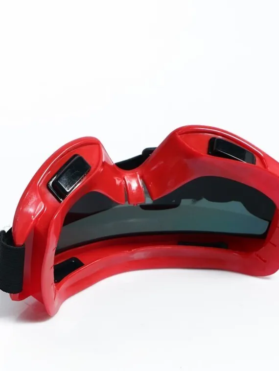 Очки-маска для езды на мототехнике, стекло хамелеон, красные