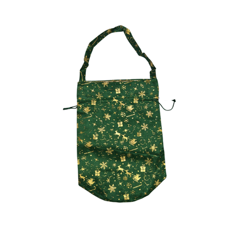 Новогодний мешок Зеленый с ручкой