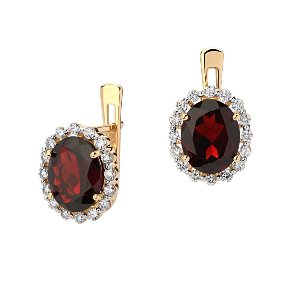 Серьги с бриллиантом  из желтого золота JA-S-37161-10