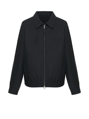Черный хлопковый бомбер с лого на груди