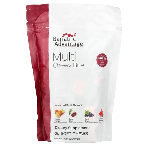 Bariatric Advantage, Multi Chewy Bite, фруктовое ассорти, 60 жевательных таблеток