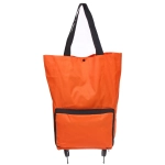 Сумка хозяйственная складная на 2х колёсах оранжевая SYD-024