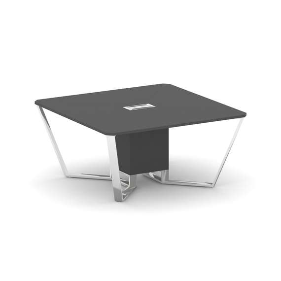 Steel Meet Стол переговорный квадратный MDK-PR.B.SP-08 Антрацит/Нержавеющая Сталь/Хром 1600*1600*750