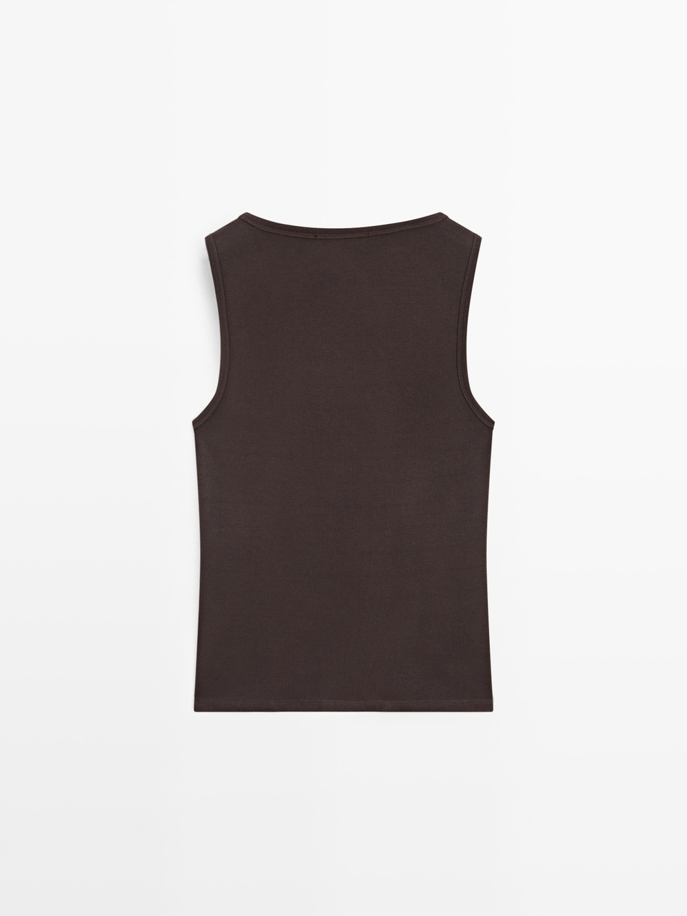 Massimo Dutti Топ без рукавов с квадратным вырезом, коричневый