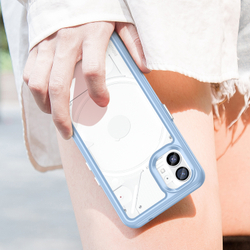 Чехол защитный с рамками синего цвета для смартфона Nothing Phone (1), мягкий отклик кнопок