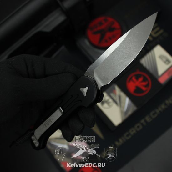 Автоматический нож Microtech MT_135-10AP LUDT, алюм.чёрная рук-ть, клинок M390, апокалиптик