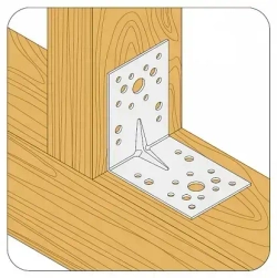 Уголок крепежный усиленный 50х50х50 мм (50 шт) перфорированный, строительный, металлический