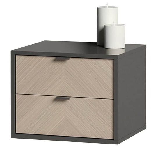 Тумба прикроватная Fjord 2 ящика подвесная (темно-серый)