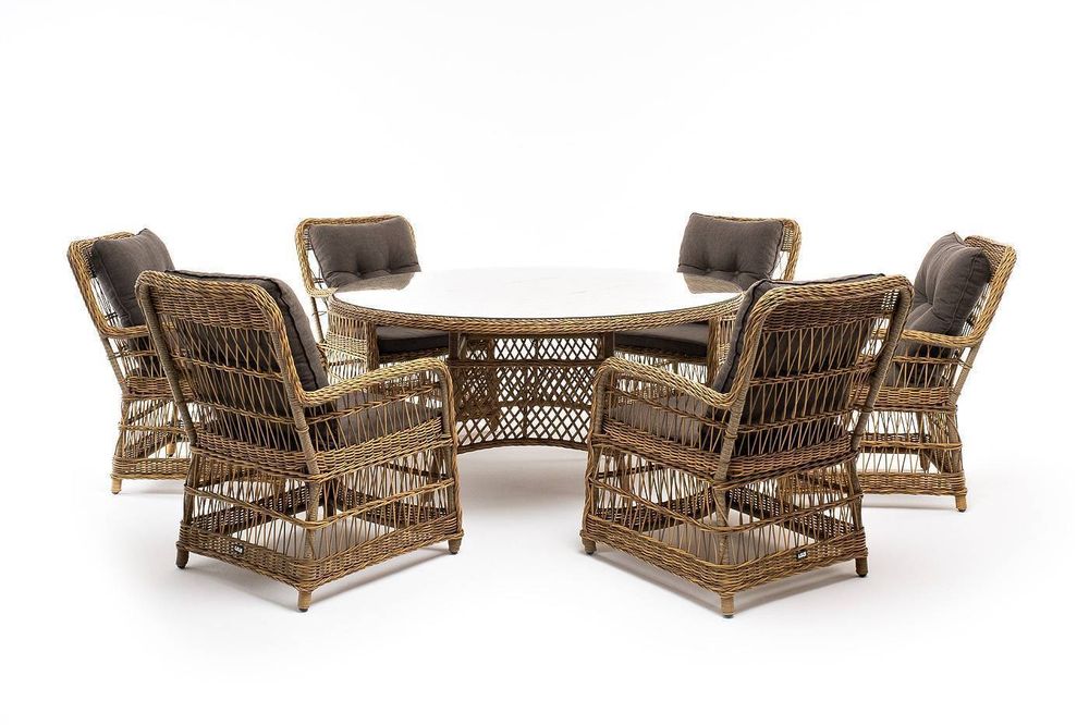 "Эспрессо–150 C" обеденная группа плетеная, цвет соломенный