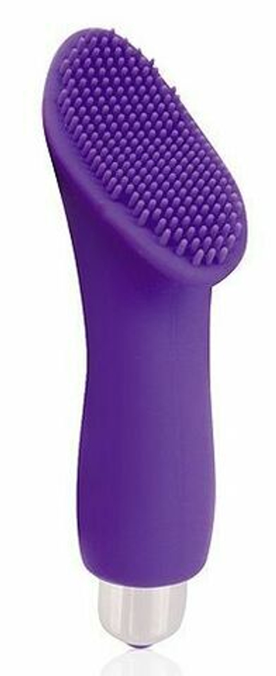 Фиолетовый вибромассажер с шипиками - 9,5 см. (Цвет: фиолетовый)