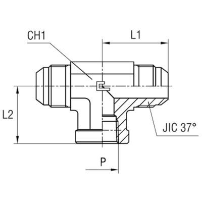 Штуцер PT JIC 1.1/16 - NPTF 3/4