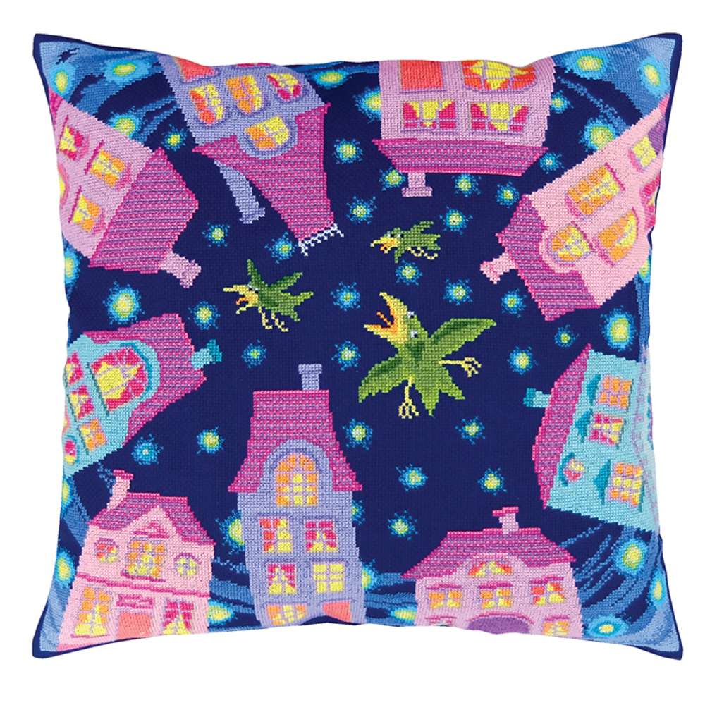 "Теплый свет ночных окон"-СU024  подушка