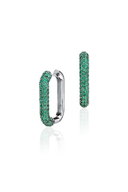 Серьги с изумрудами из белого золота JA-S-213627-1