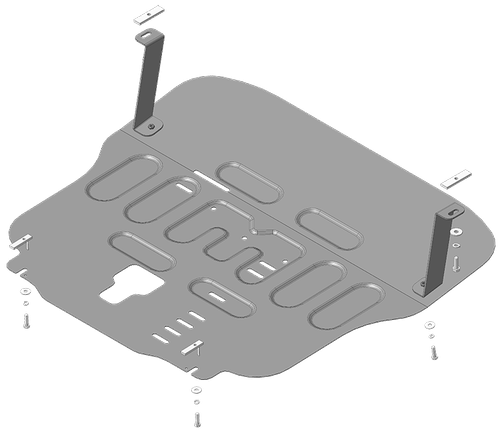 Усиленная защита Motodor картера Двигателя, КПП. 2 мм, Сталь. для Hyundai Palisade 2020-н.в. арт.70916