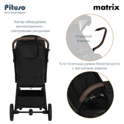 Pituso Коляска прогулочная MATRIX XXL Black