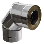 Сэндвич колено для дымохода оцинкованная сталь Eco Flue 1 мм D200х120 мм угол 90 градусов