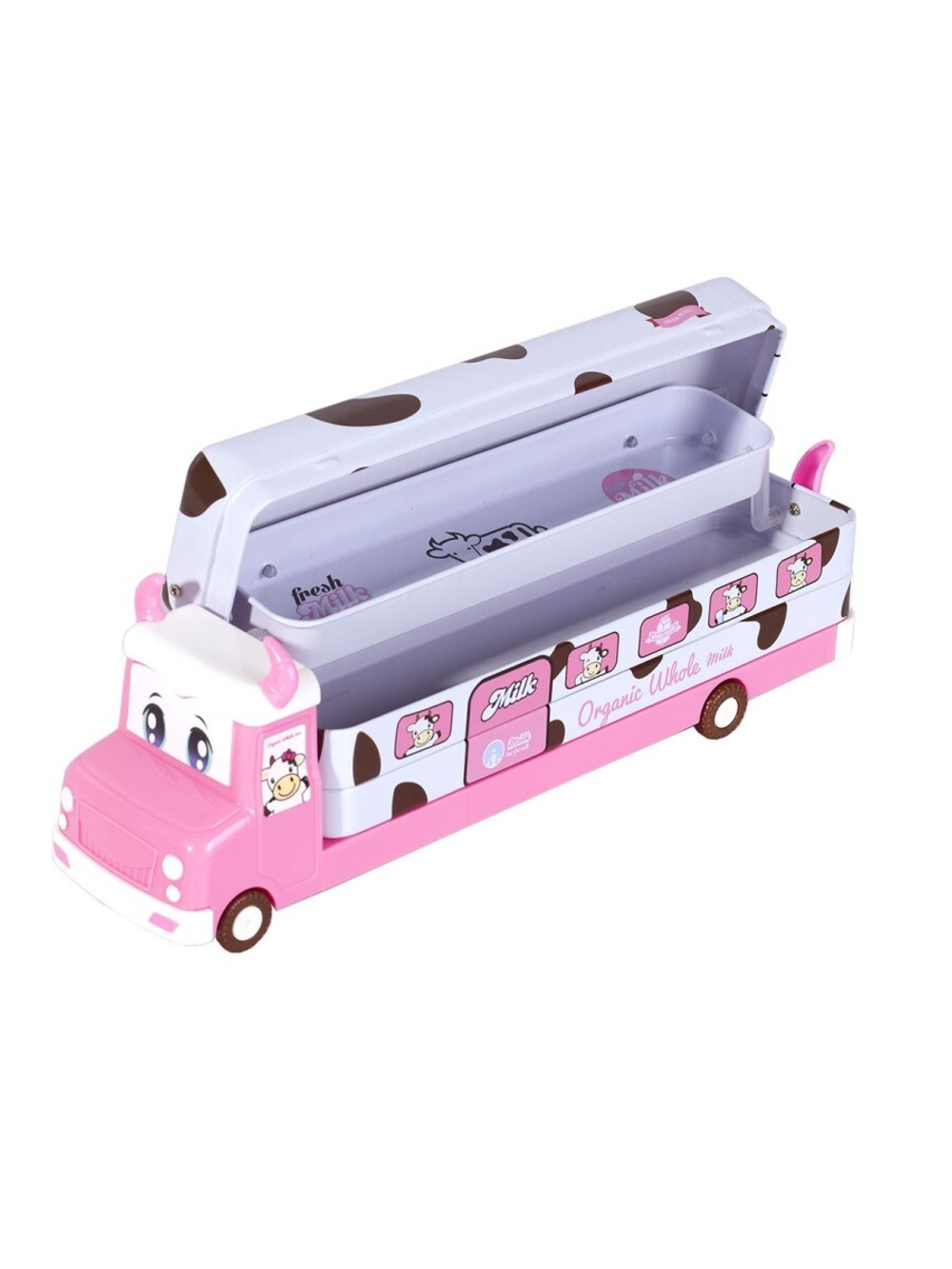 Пенал 3 отделения Milk bus розовый