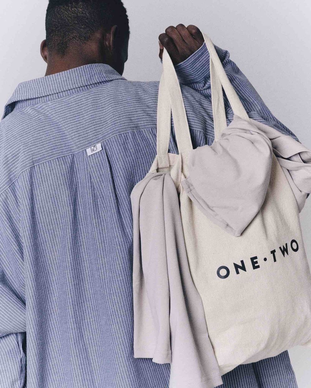 Рубашка One Two Oversized Striped Shirt Dirty-Blue