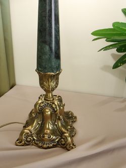 Olympus Brass Лампа настольная интерьерная на бронзовом основании с тканевым абажуром