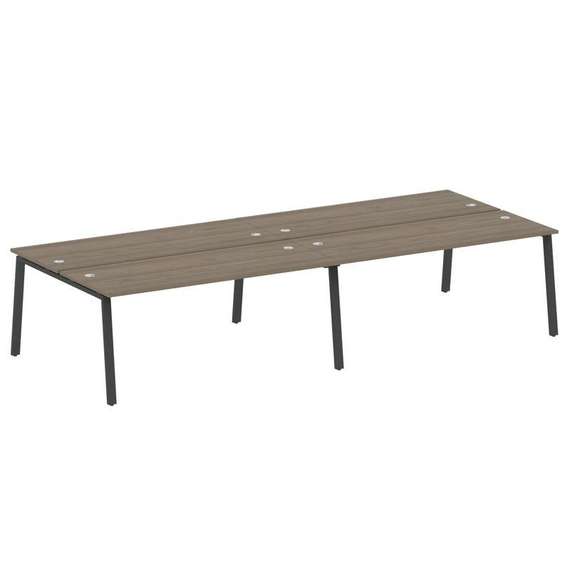 Metal System Рабочая станция на 4 места на А-образном м/к БА.СМ-4.5 Вяз Благородный/Металл Антрацит