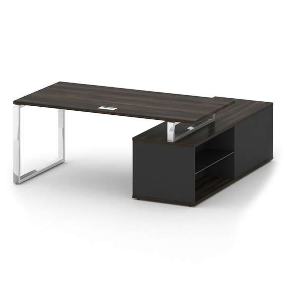 Shift Стол руководителя с опорной греденцией, левый SK.SRG-180 (L) Дуб Мали/Антрацит 1800*1800*753