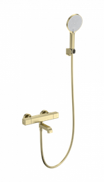 Смеситель для ванны с душем и термостатом WONZON & WOGHAND STAY 2, Брашированное золото (WW-B2016-A1-BG)