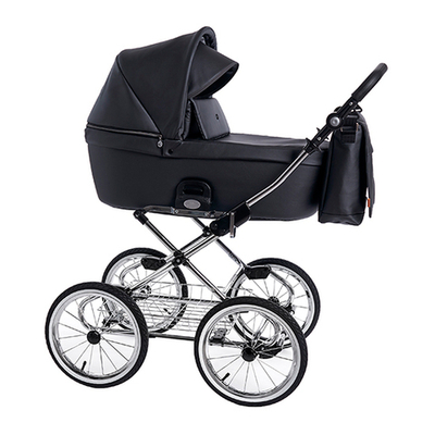 Детская коляска 3 в 1 Roan Coss Classic эко-кожа (Черный) Black Pearl