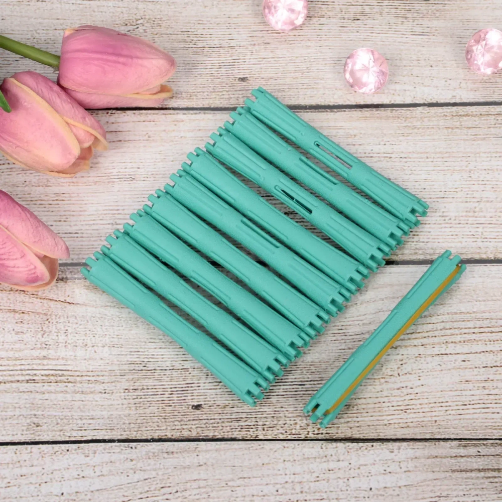 Бигуди пластмассовые-коклюшки 10шт d-1.1см «KUDRI», цвет мятный, (прозрачный пакет с подвесом)