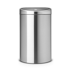 Ведро для мусора Brabantia Touch Bin матовая сталь с защитой от отпечатков пальцев 40л вид спереди