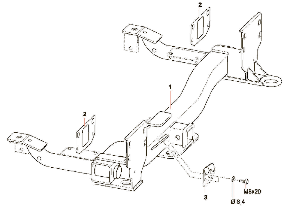 Фаркоп Westfalia 323074600001 для Land Rover Range Rover 02-13 (только балка)(паспорт и сертификат в комплекте)(без электрики)