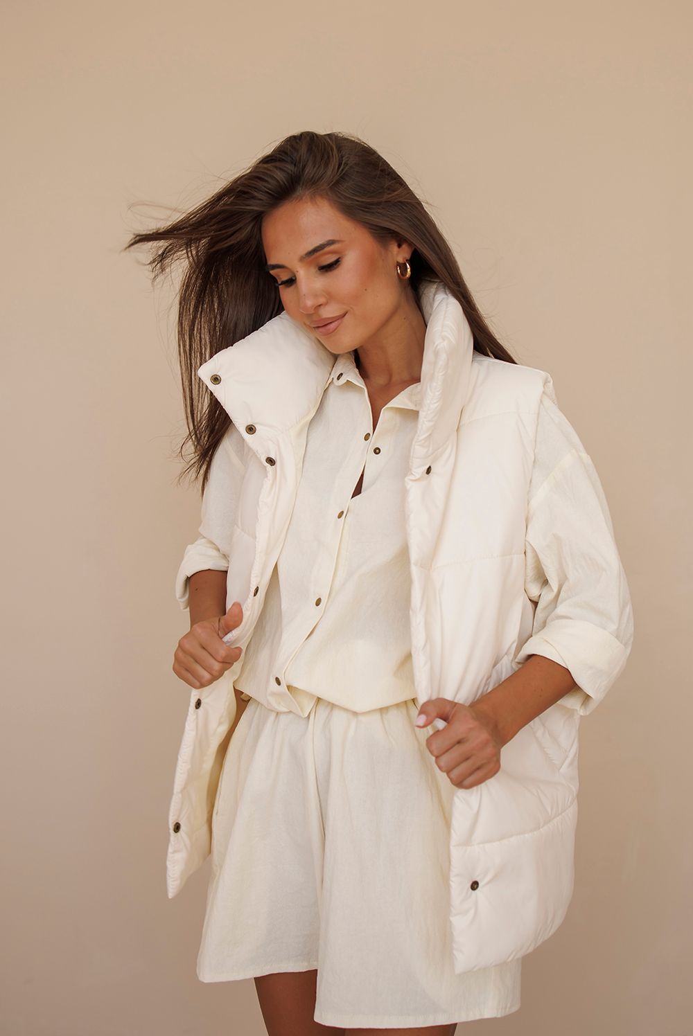 Жилет ko-ko-ko женский утеплённый айвори