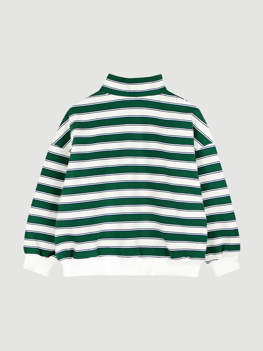 Лонгслив на молнии Mjölk Green Stripes