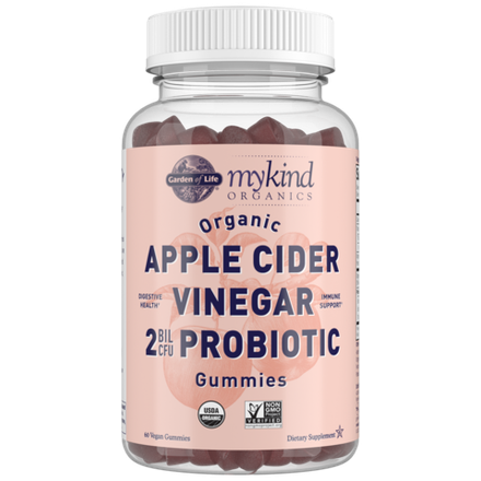 Garden of Life, Яблочный уксус с пробиотиками, mykind organics Apple Cider Vinegar Probiotic, 60 жевательных таблеток