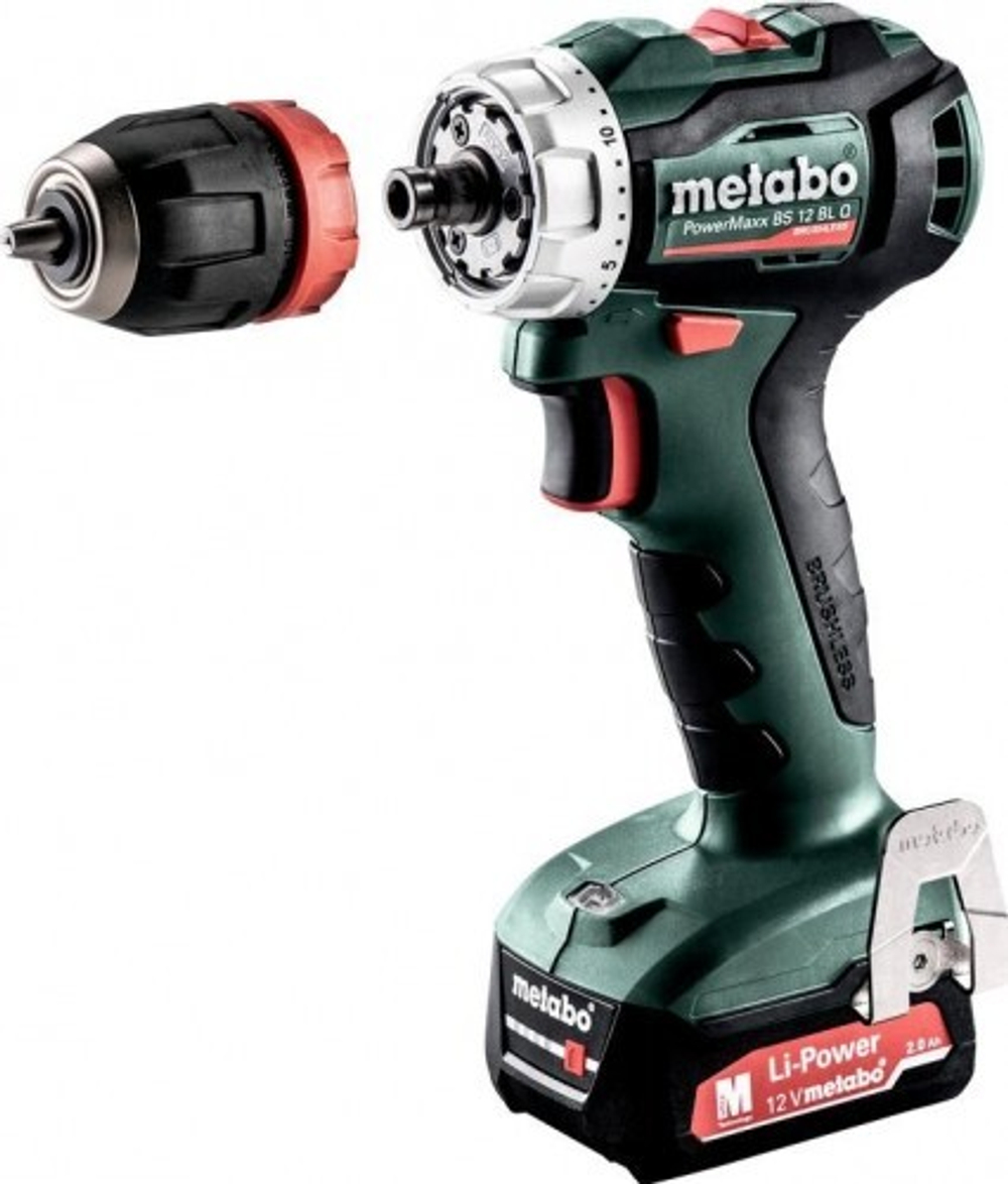 Аккумуляторный шуруповерт METABO PowerMaxx BS 12 BL Quick 2х2.0 Ач, бесщеточная 601039500