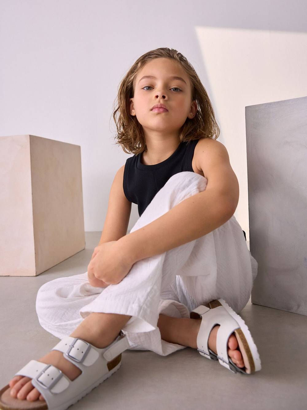 Брюки широкие для девочки Next AB1-543, Белый