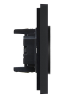 FORTE&PIANO Розетка 2-местная без заземления без защитных шторок безвинтовое крепление 10А FP126 черный IEK