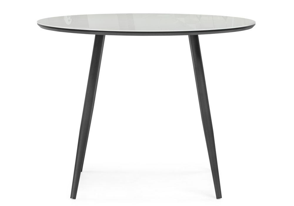 Стеклянный стол Абилин 100х76 ультра белый / черный / черный матовый
