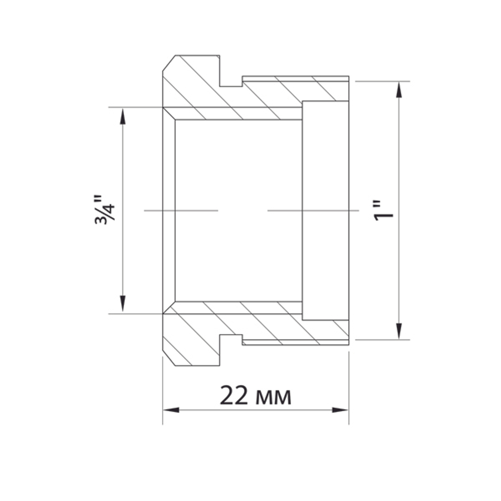 Футорка 1'' - 3/4'' нар/вн VRT® никель