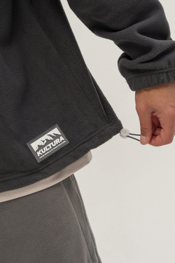 Толстовка KUL'TURA "HALF ZIP FLEECE" Темно-серый