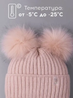 Шапка зимняя детская с помпонами и манишка