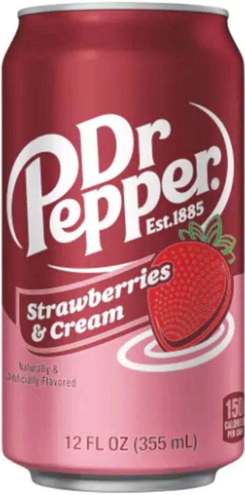 Газированный напиток Доктор Пеппер Клубника &amp; Сливки / Dr. Pepper Strawberries &amp; Cream 0.355 - банка