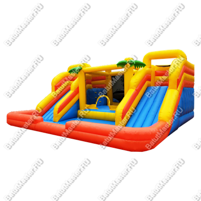 Надувной батут-горка "Тропический рай" 7*6*3,5 м