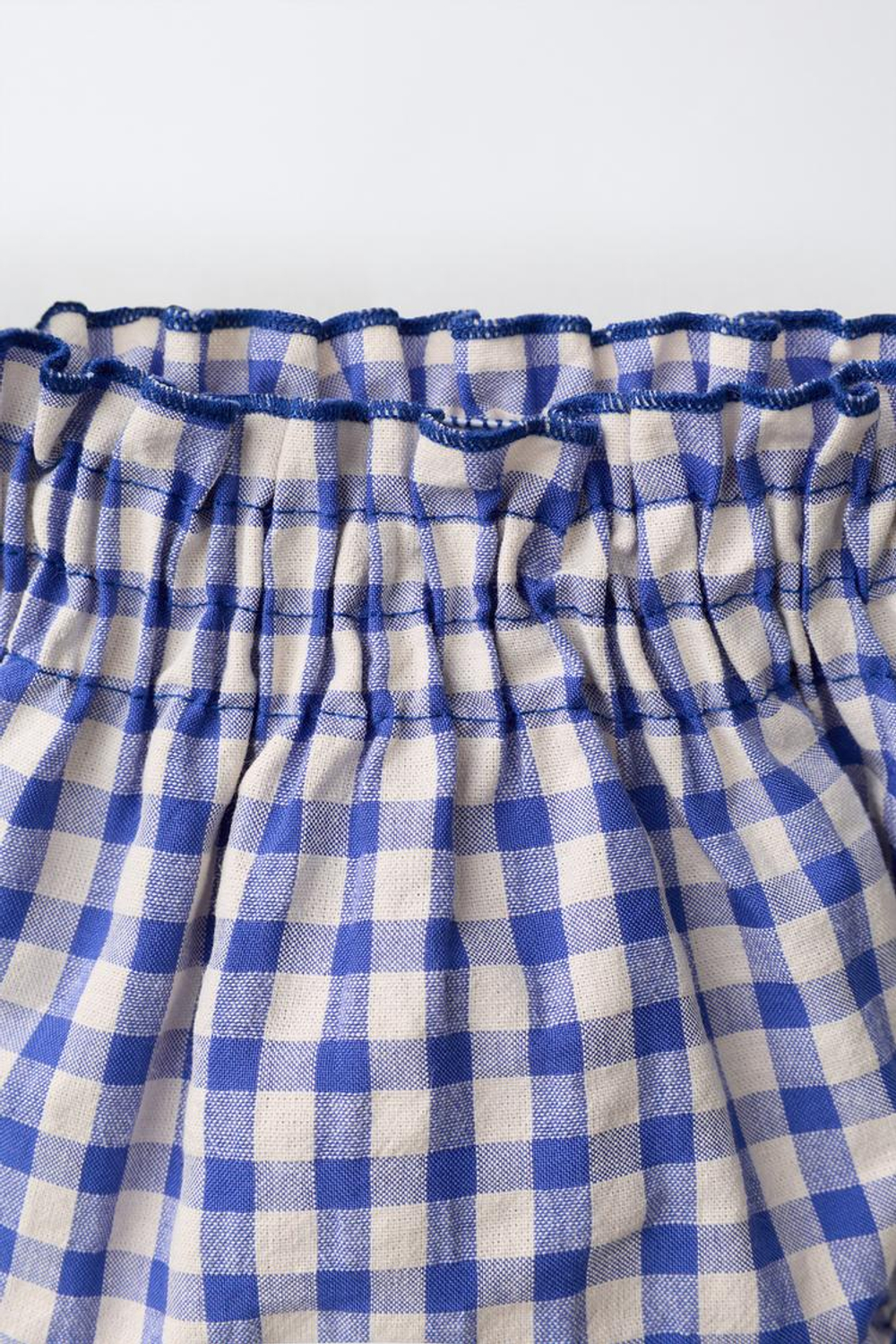 ZARA ТРУСЫ В КЛЕТКУ ВИШИ, ЭКРЮ/СИНИЙ