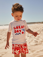 Костюм плавательный раздельный для мальчика Next E91-837, Красный, Белый