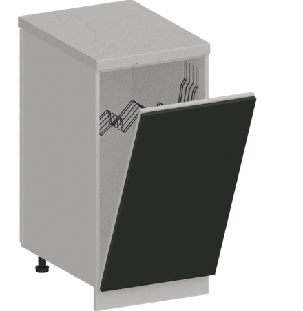 Кухня Модуль ШНВ 450 Белый / Насыщенно-зеленый