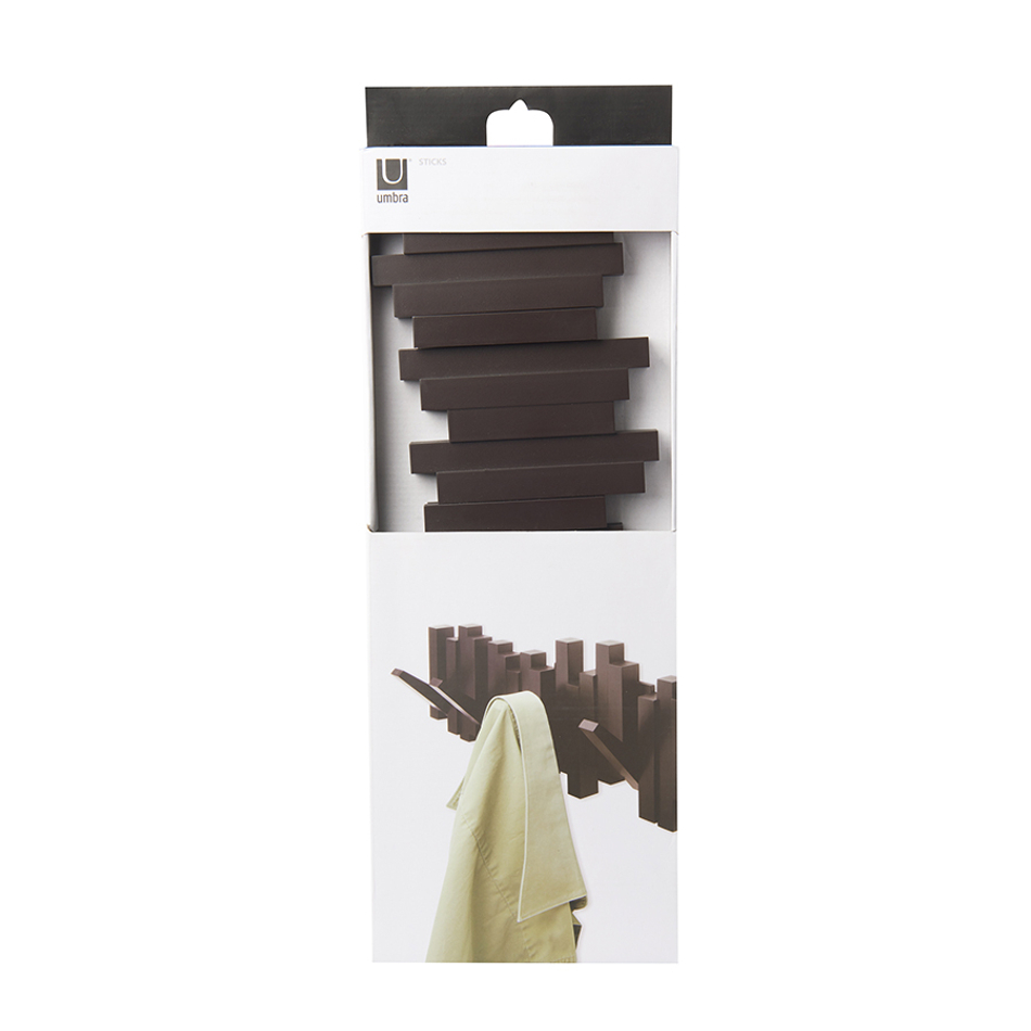 Вешалка настенная Sticks эспрессо, Umbra